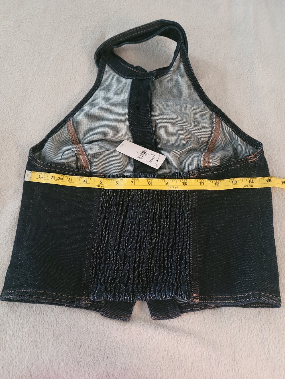 Denim Halter Sleeveless Top - Picture 4 of 10
